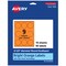 Avery Bright Orange Paper Labels, 2.5" Diameter Round Scalloped
